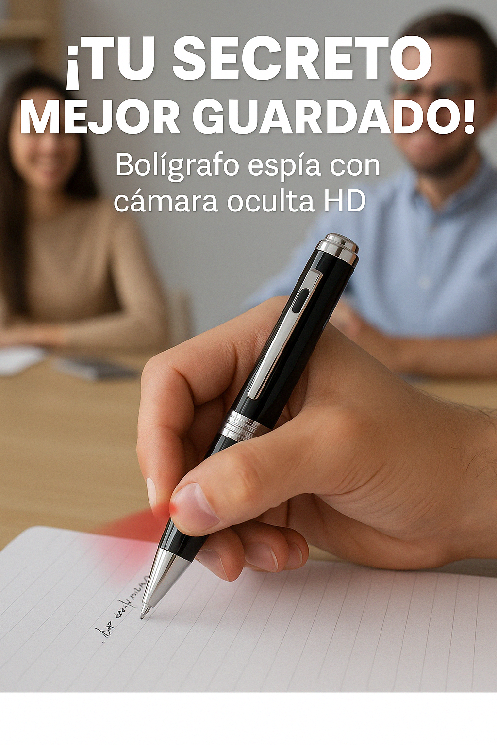 ¡Tu Secreto Mejor Guardado! Bolígrafo Espía con Cámara Oculta HD