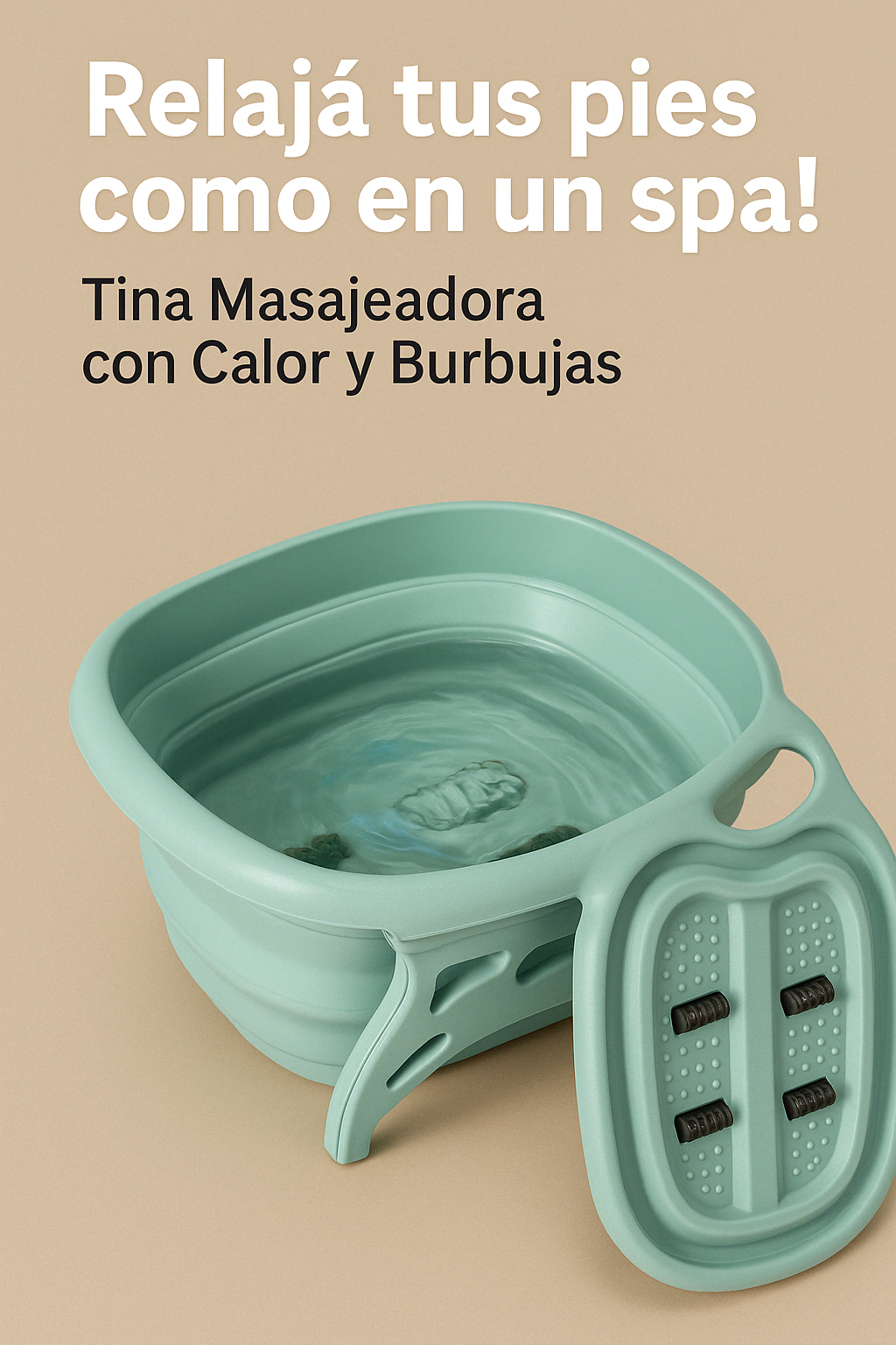 Tina Masajeadora para Pies con Calor, Rodillos y Burbujas – Spa en Casa